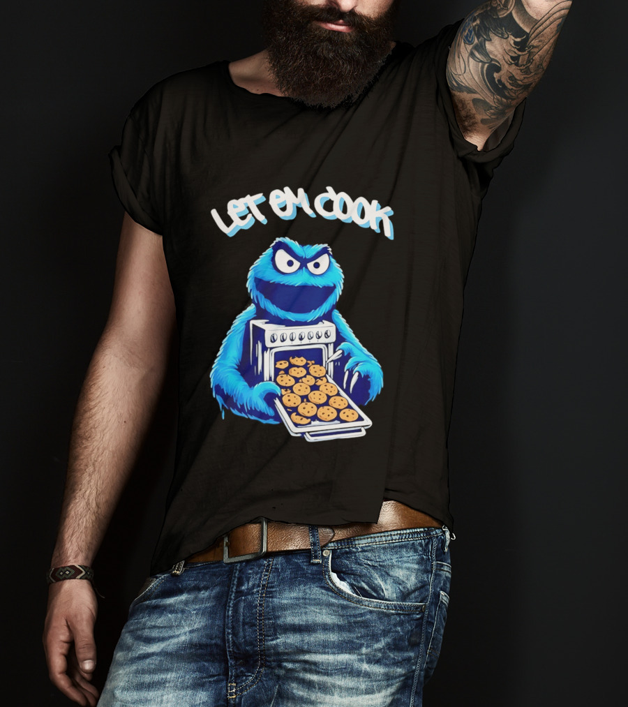 Cookie Monster Let Em Cook Oven Cookies T-Shirt