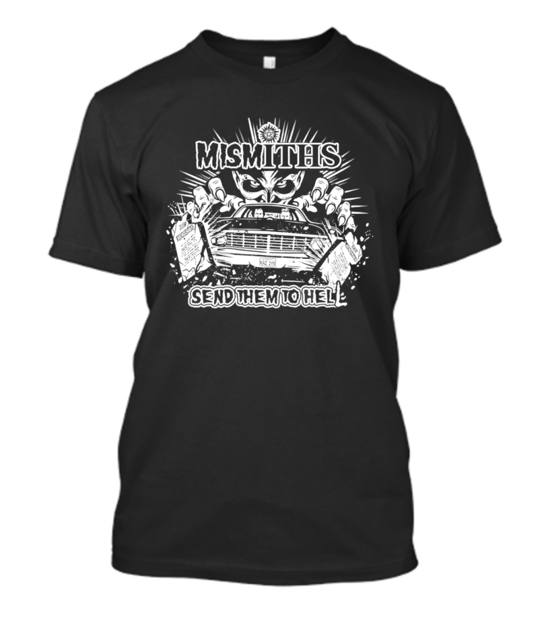 Mismiths Send Them To Hell Monster Hands Car Grille T-Shirt