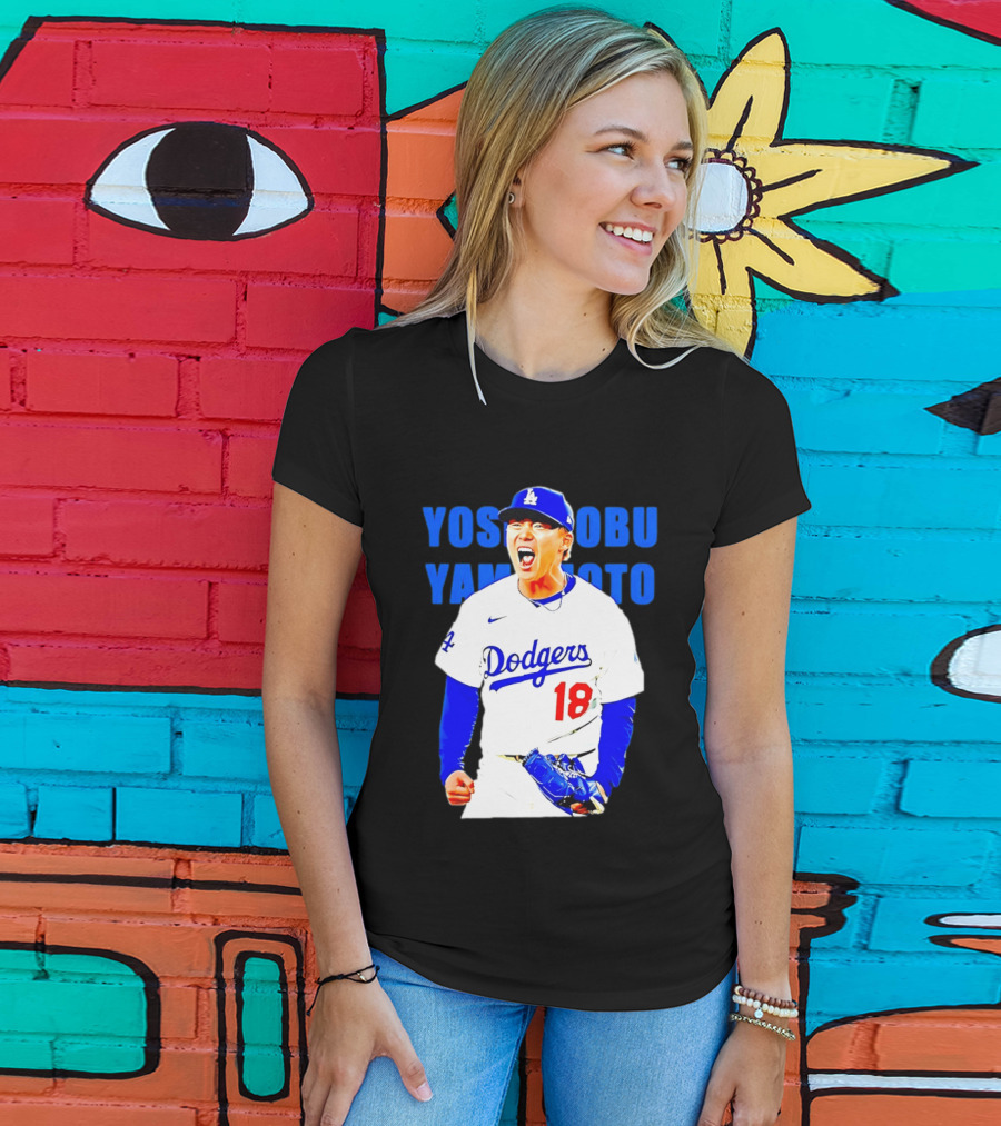 Yoshinobu Yamamoto Los Angeles Dodgers 18 Scream T-Shirt