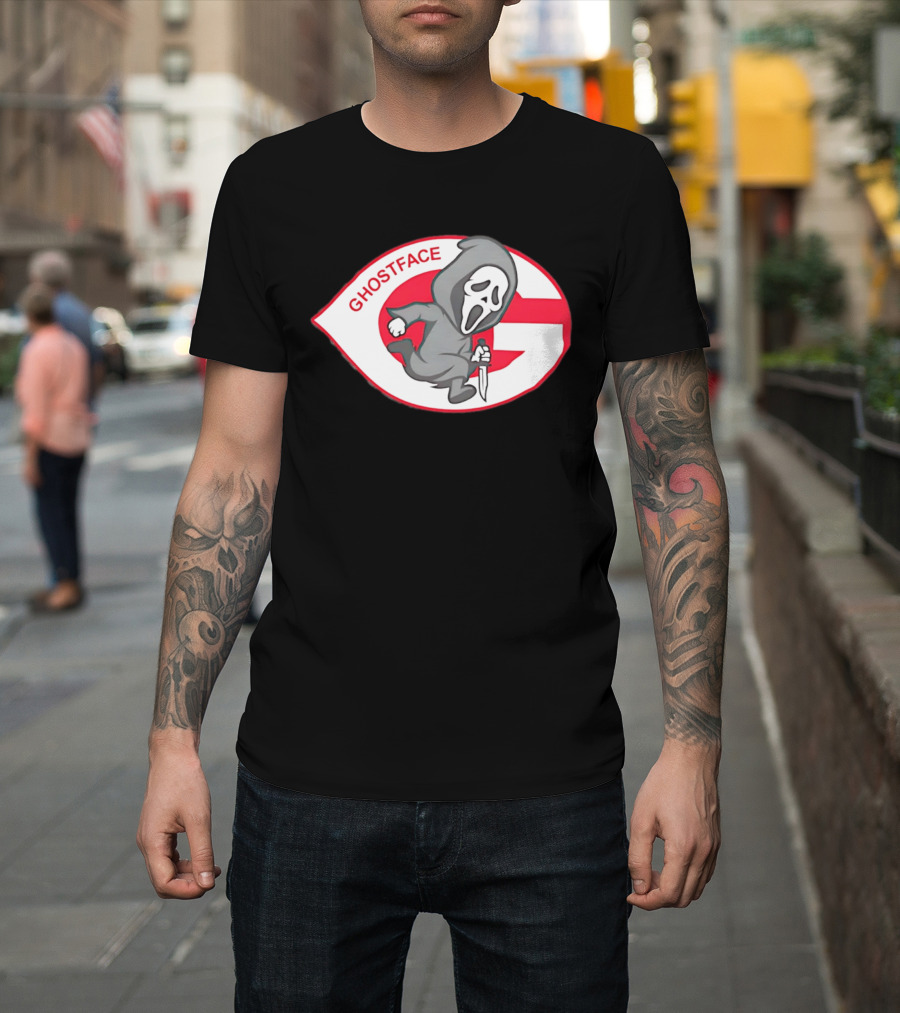 Cincinnati Reds Runnin' Ghostface Running Man T-Shirt