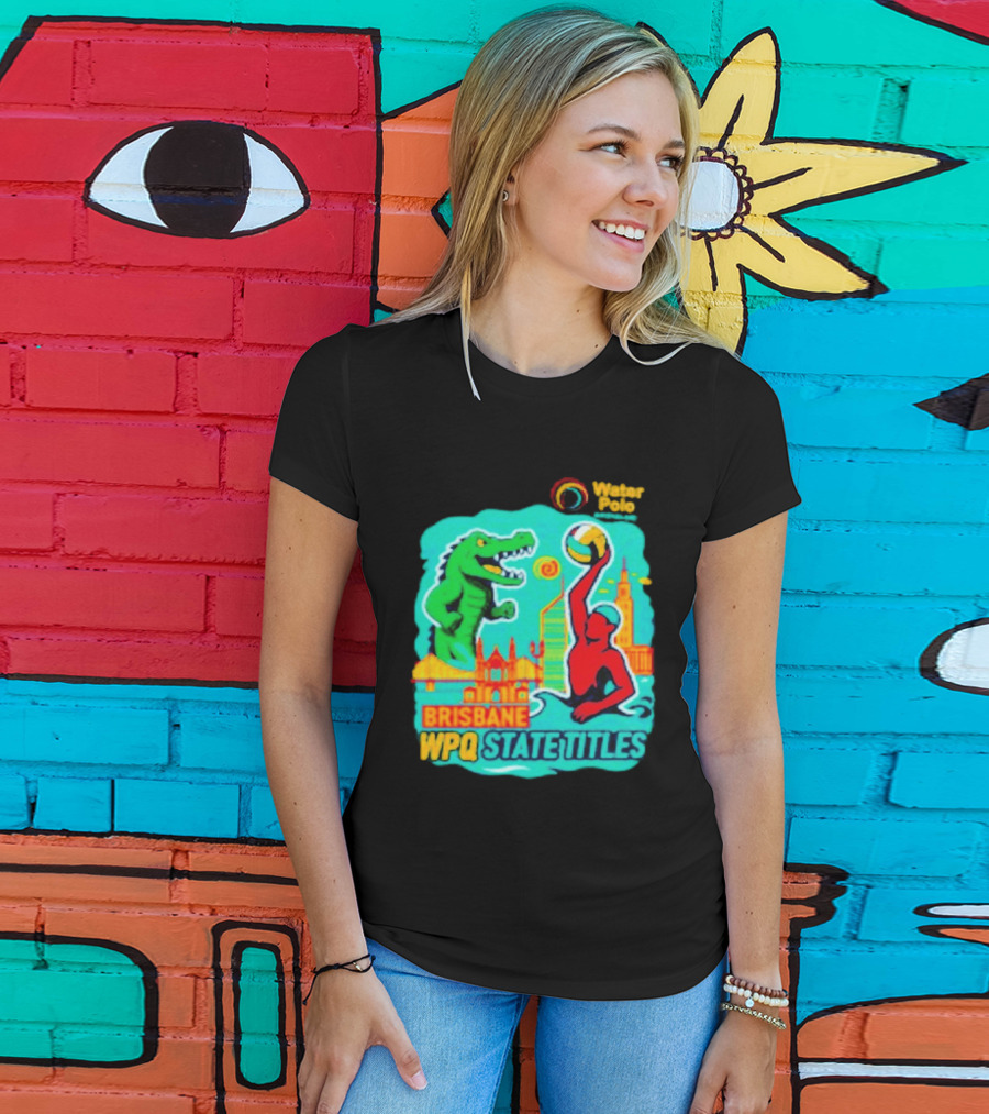 Brisbane WPQ State Titles Water Polo Tournament Crocodile Player Skyline T-Shirt
