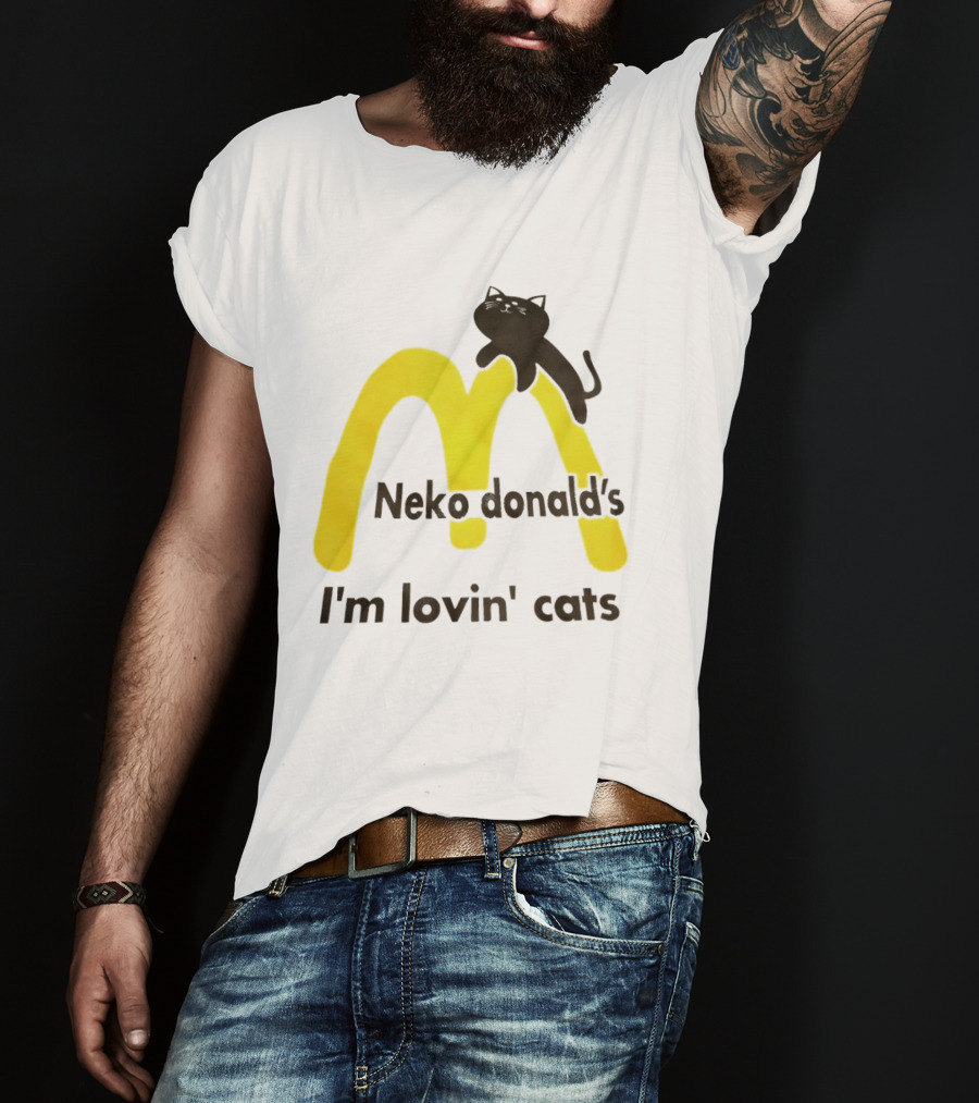 Neko Donald's I'm Lovin' Cats Black Cat Golden Arches T-Shirt
