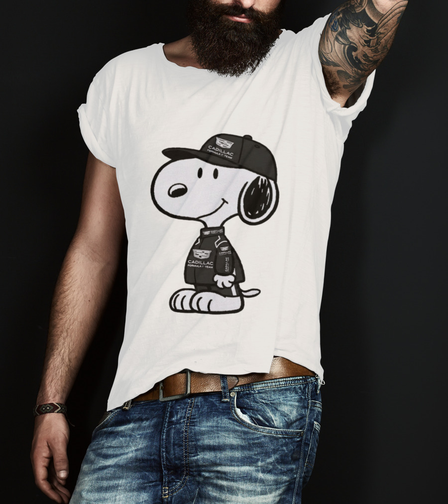 Snoopy Cadillac Formula 1 Team Racing Outfit T-Shirt