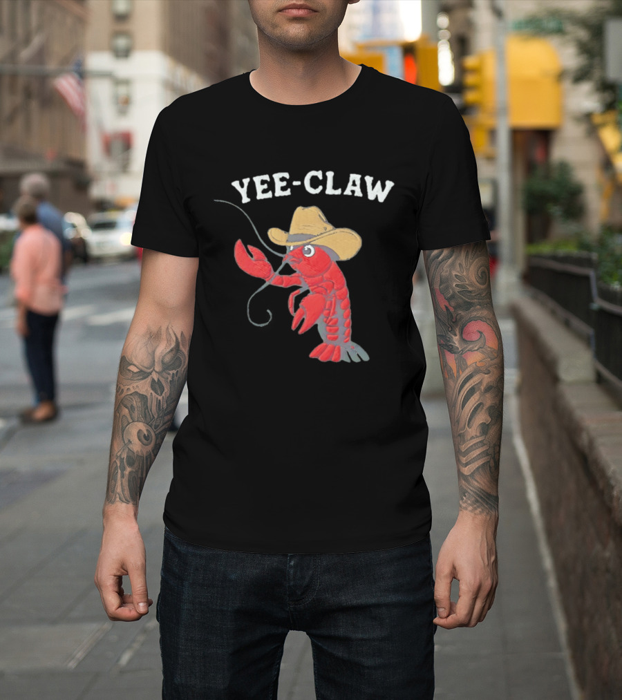 Yee Claw Cowboy Lobster Embroidered Wrangler T-Shirt