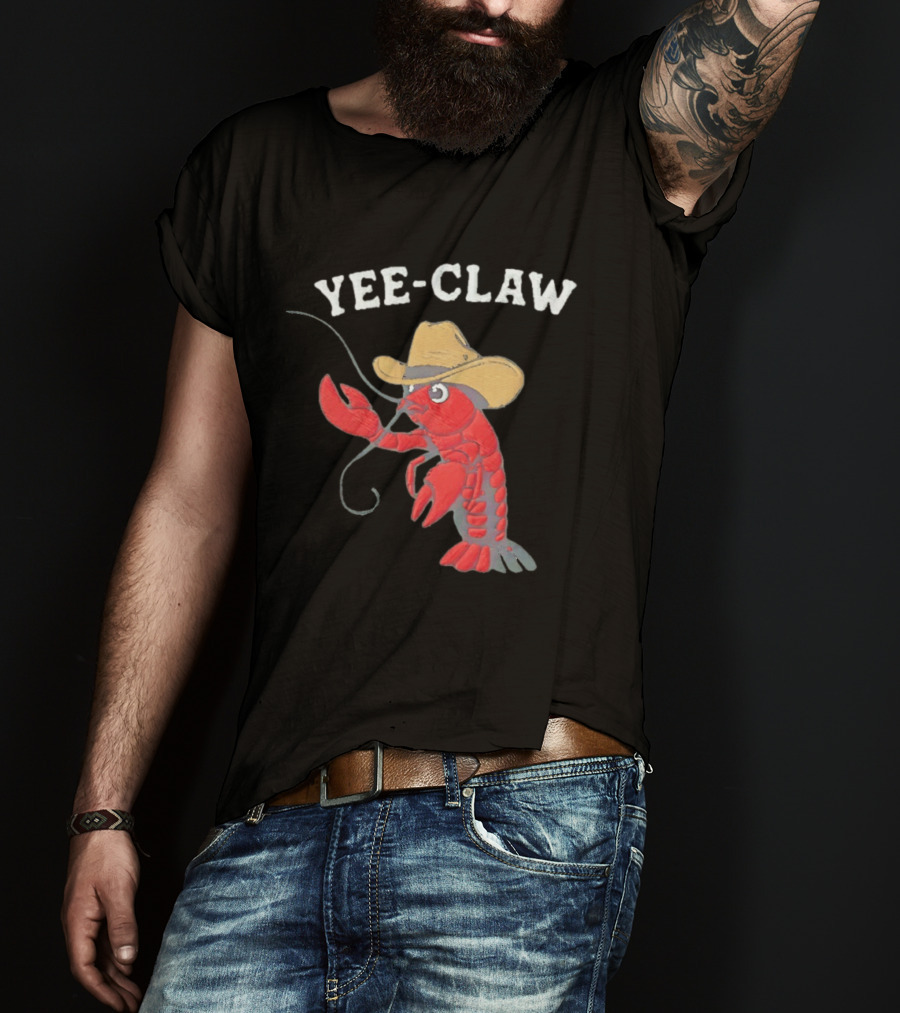Yee Claw Cowboy Lobster Embroidered Wrangler T-Shirt