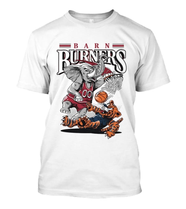 Barn Burners Alabama Crimson Tide Vs Auburn Tigers Basketball Showdown T-Shirt