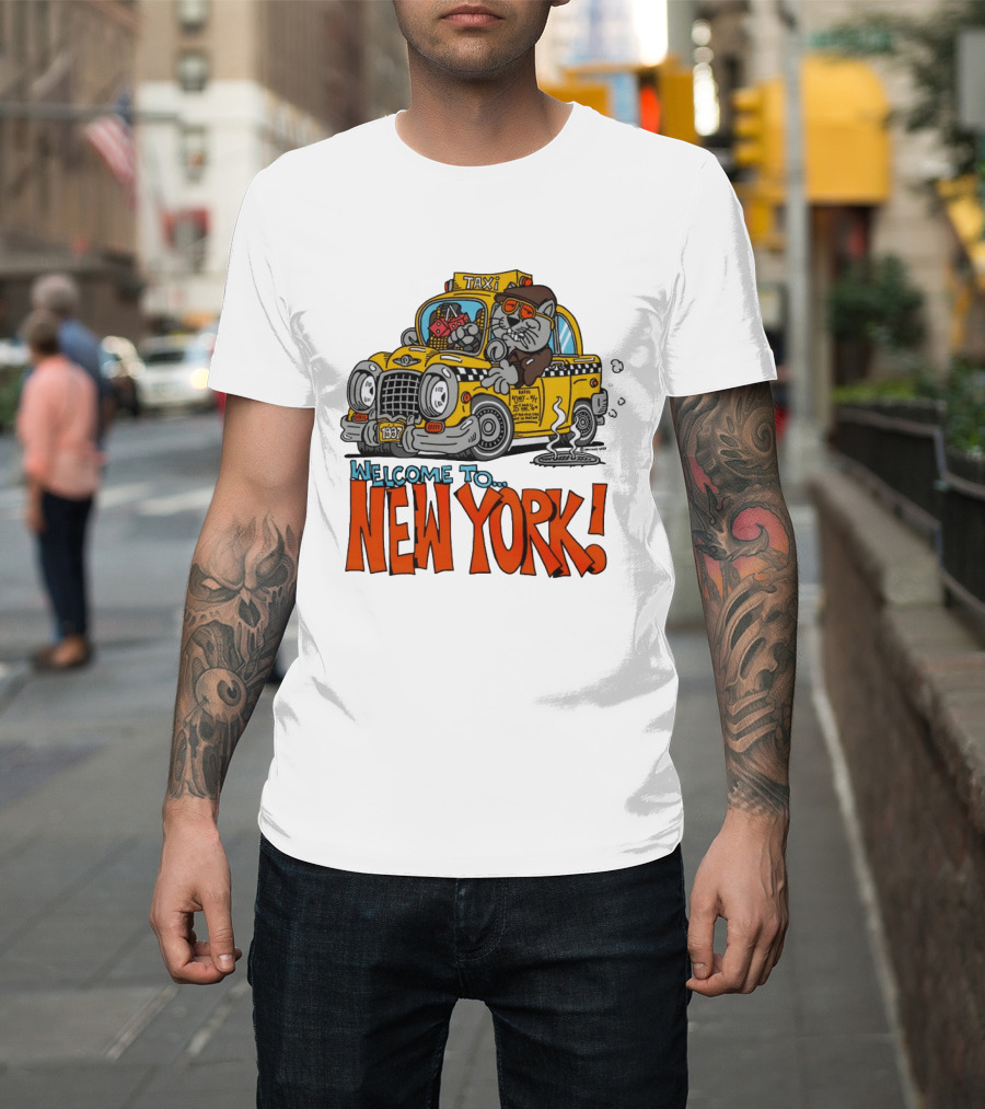 Welcome To New York Taxi Cat Adventure 1937 T-Shirt