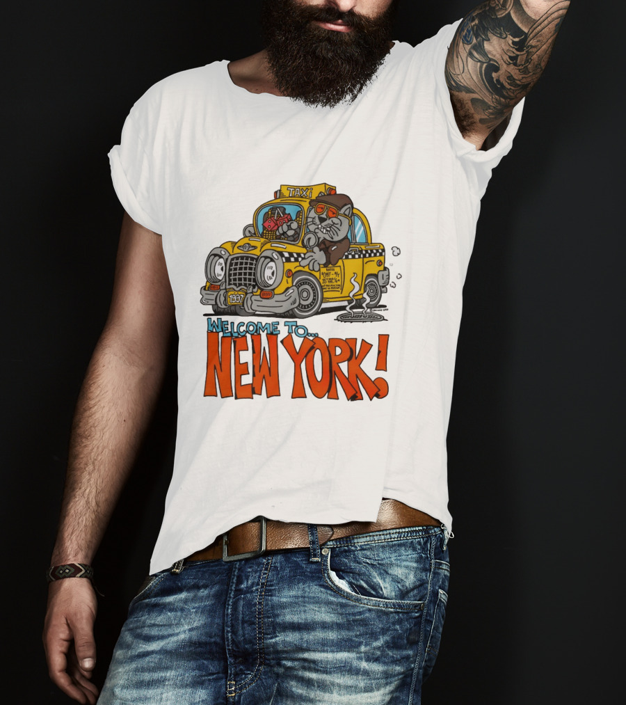 Welcome To New York Taxi Cat Adventure 1937 T-Shirt
