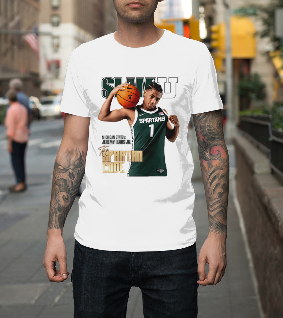 SlamU Jeremy Fears Jr Spartans The Spartan Code Michigan State T-Shirt