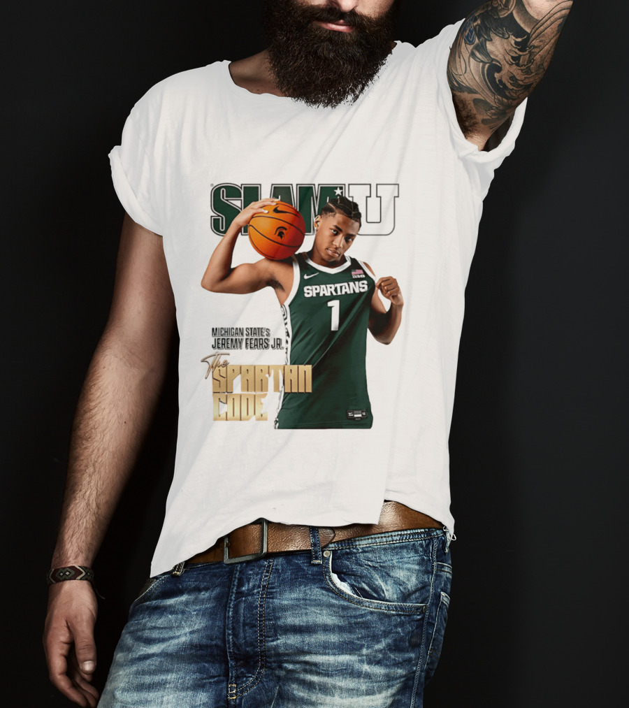 SlamU Jeremy Fears Jr Spartans The Spartan Code Michigan State T-Shirt