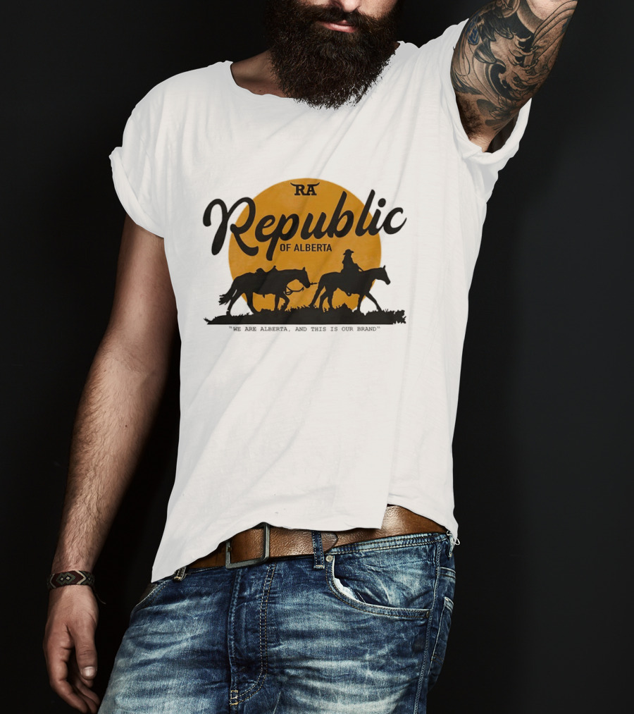 Republic Of Alberta We Are Alberta Brand Vintage Western Cowboy T-Shirt