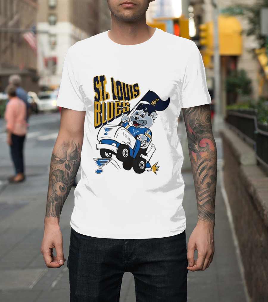 St Louis Blues Hockey Zamboni Bear Driving T-Shirt
