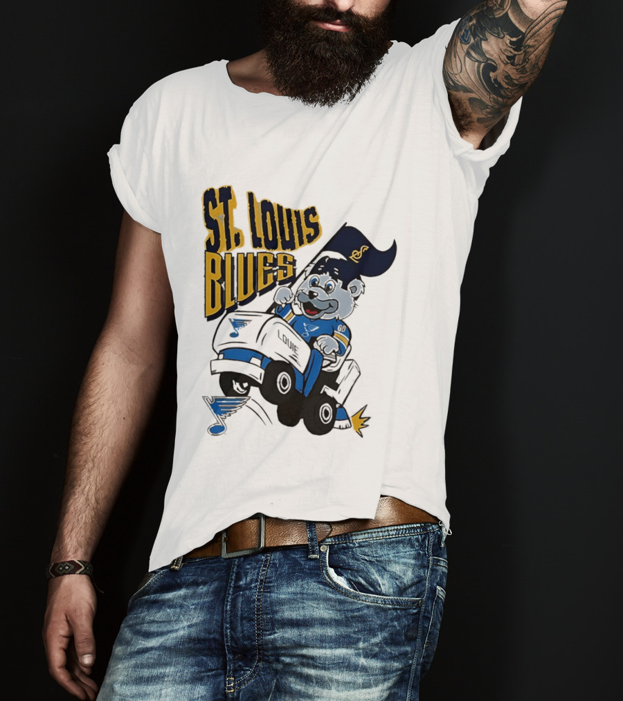 St Louis Blues Hockey Zamboni Bear Driving T-Shirt