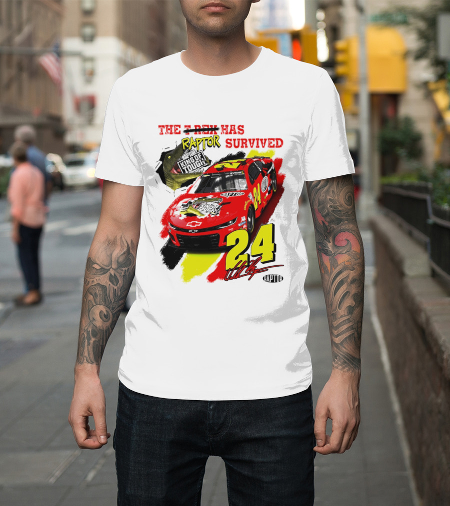 William Byron 24 NASCAR Chevrolet Camaro Raptor Survived King Of Tough T-Shirt