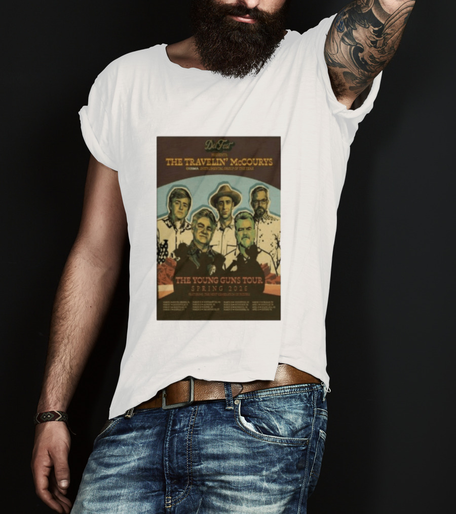 DelFest Presents The Travelin' McCourys IBMA Instrumental Group Of The Year The Young Guns Tour Spring 2026 Featuring The Next Generation Of Pickers T-Shirt