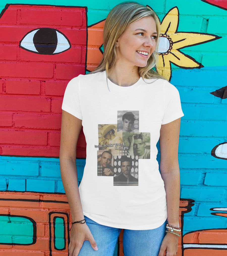 Backstreet Boys 2000 Era Original Justin Bieber Style Collage T-Shirt