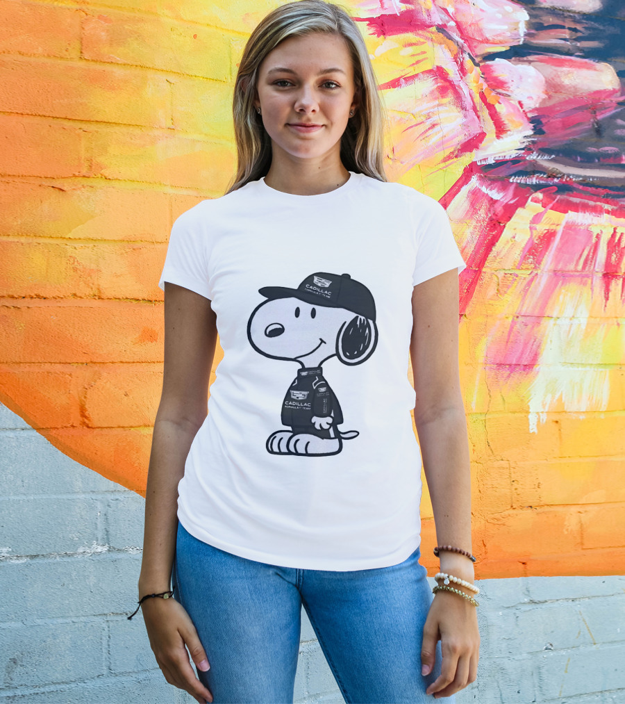Peanuts Snoopy Cadillac Formula 1 Team Racing Outfit T-Shirt