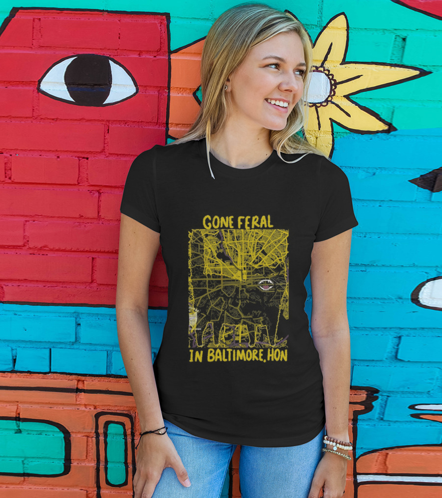 Gone Feral In Baltimore Hon Crab Motif T-Shirt
