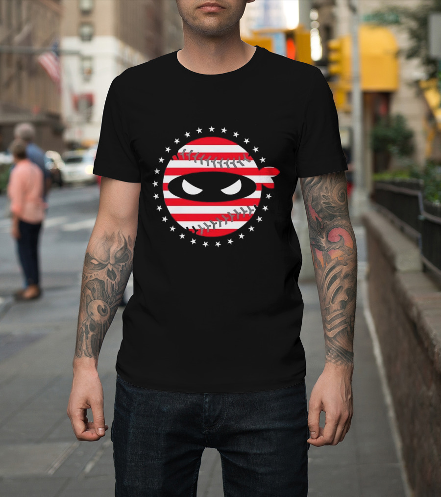 Paul Skenes Pitching Ninja Baseball Stars USA Flag T-Shirt