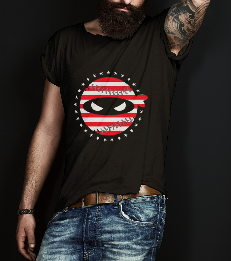 Paul Skenes Pitching Ninja Baseball Stars USA Flag T-Shirt