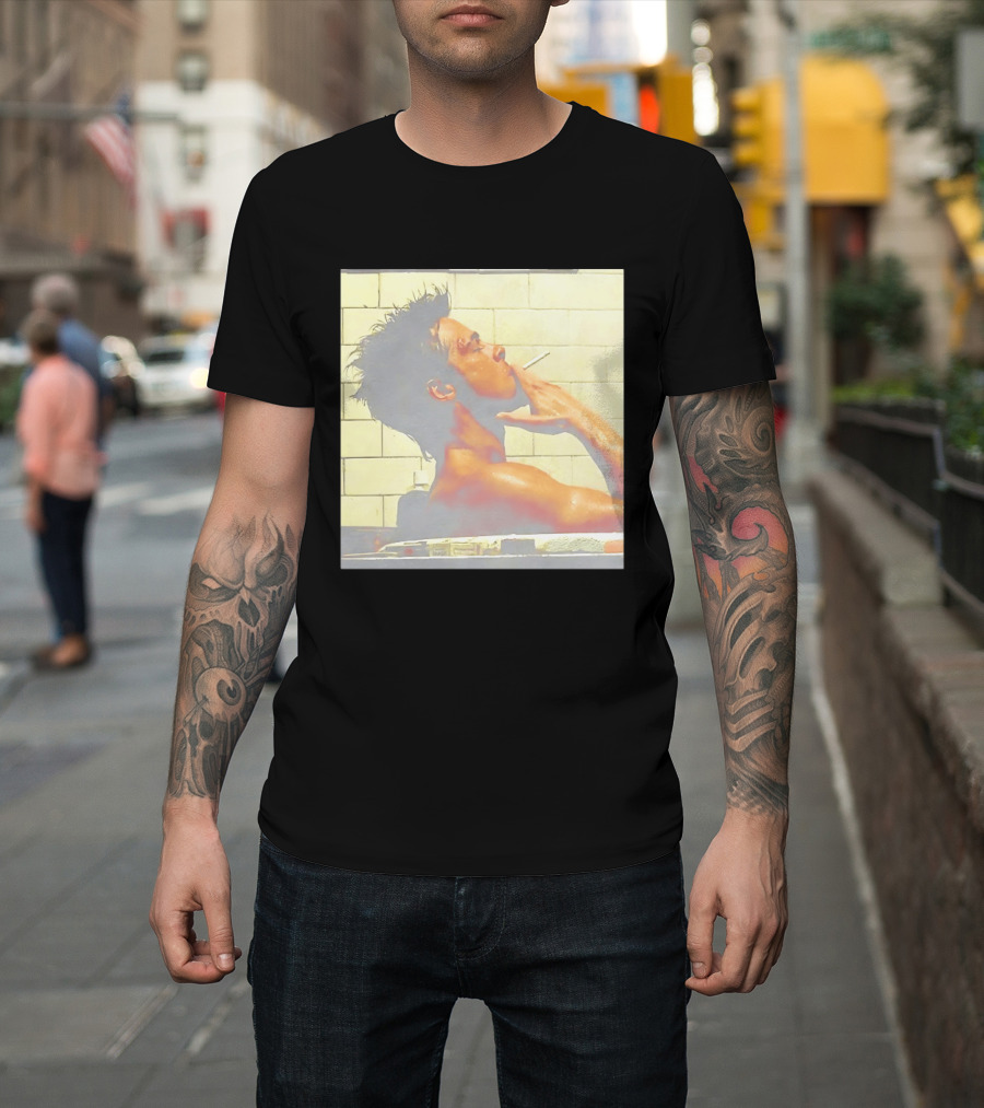 Brad Pitt Fight Club Bathroom Scene Smoking T-Shirt