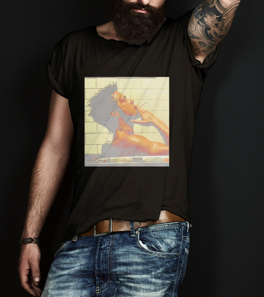 Brad Pitt Fight Club Bathroom Scene Smoking T-Shirt