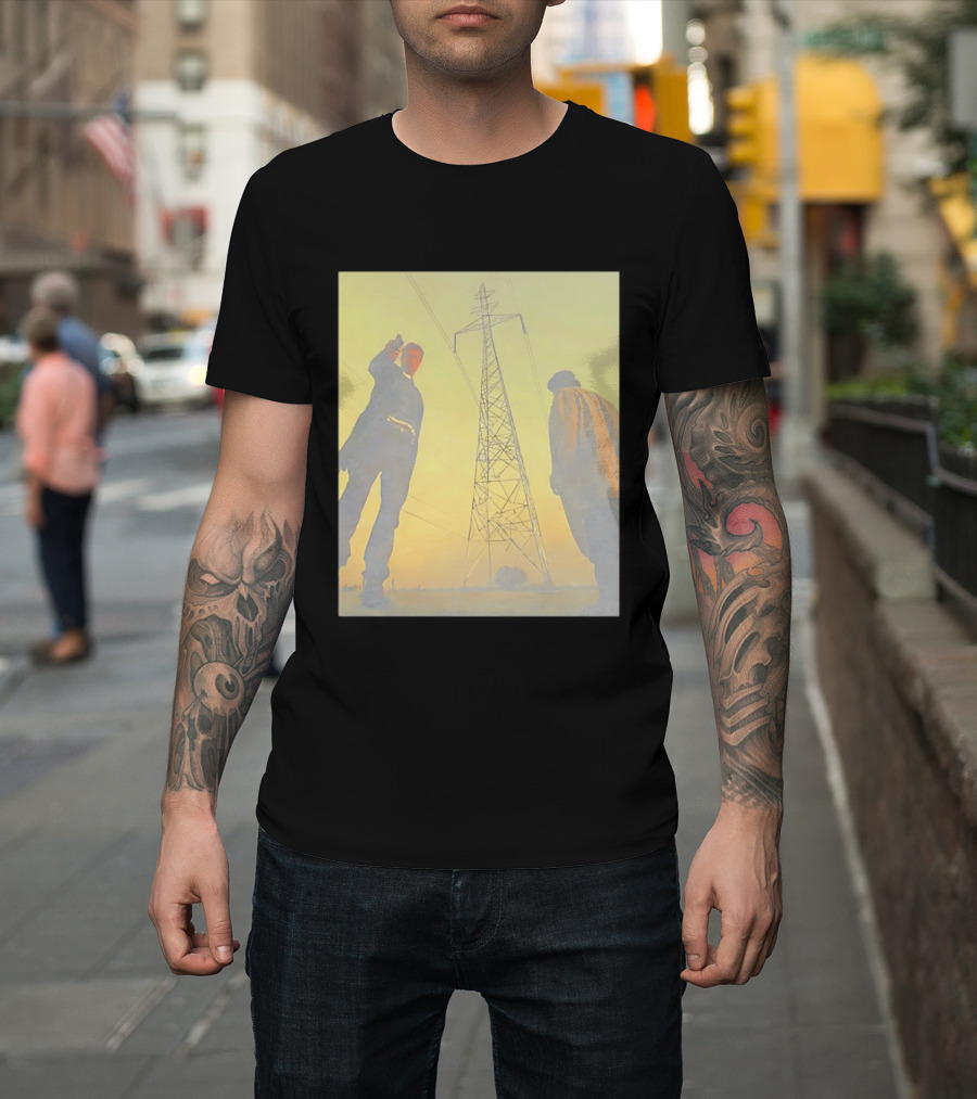 Brad Pitt Se7en Movie Scene With Gunpoint And Power Lines T-Shirt