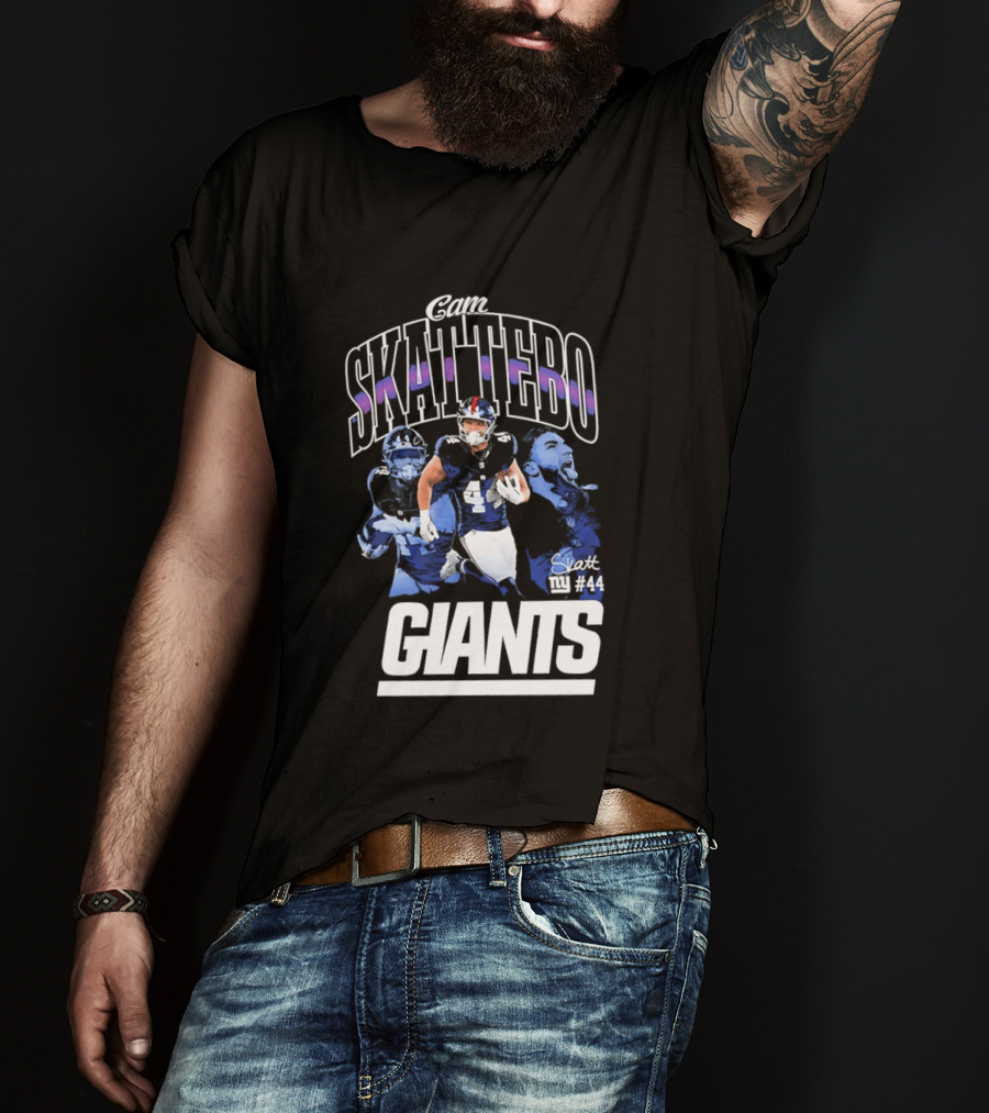 Giant Skattebo Giants Football Blue Sports Team #34 T-Shirt