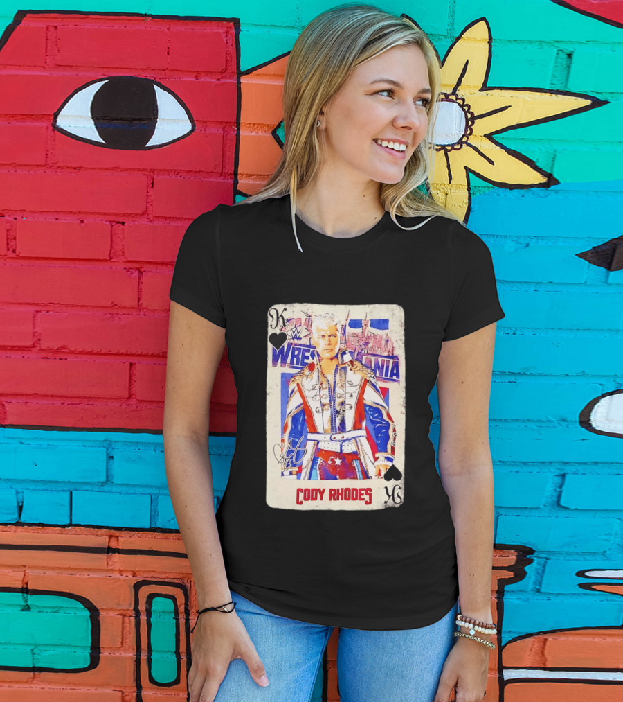 WrestleMania Cody Rhodes The American Nightmare WWE Playing Card T-Shirt