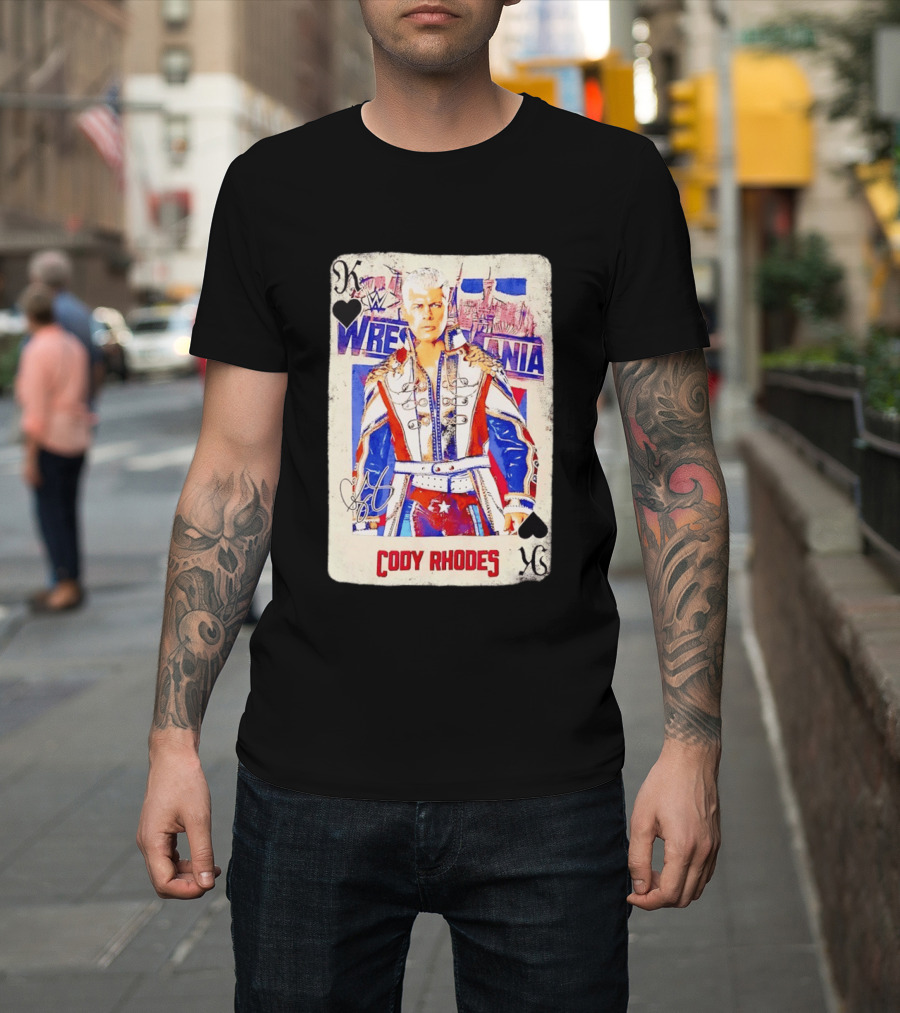 WrestleMania Cody Rhodes The American Nightmare WWE Playing Card T-Shirt
