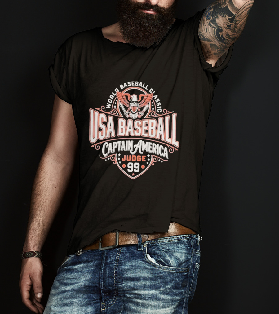 World Baseball Classic USA Baseball Captain America Judge 99 T-Shirt