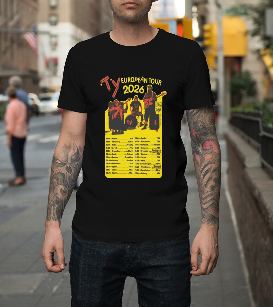 TY European Tour 2026 Band Tour Dates T-Shirt