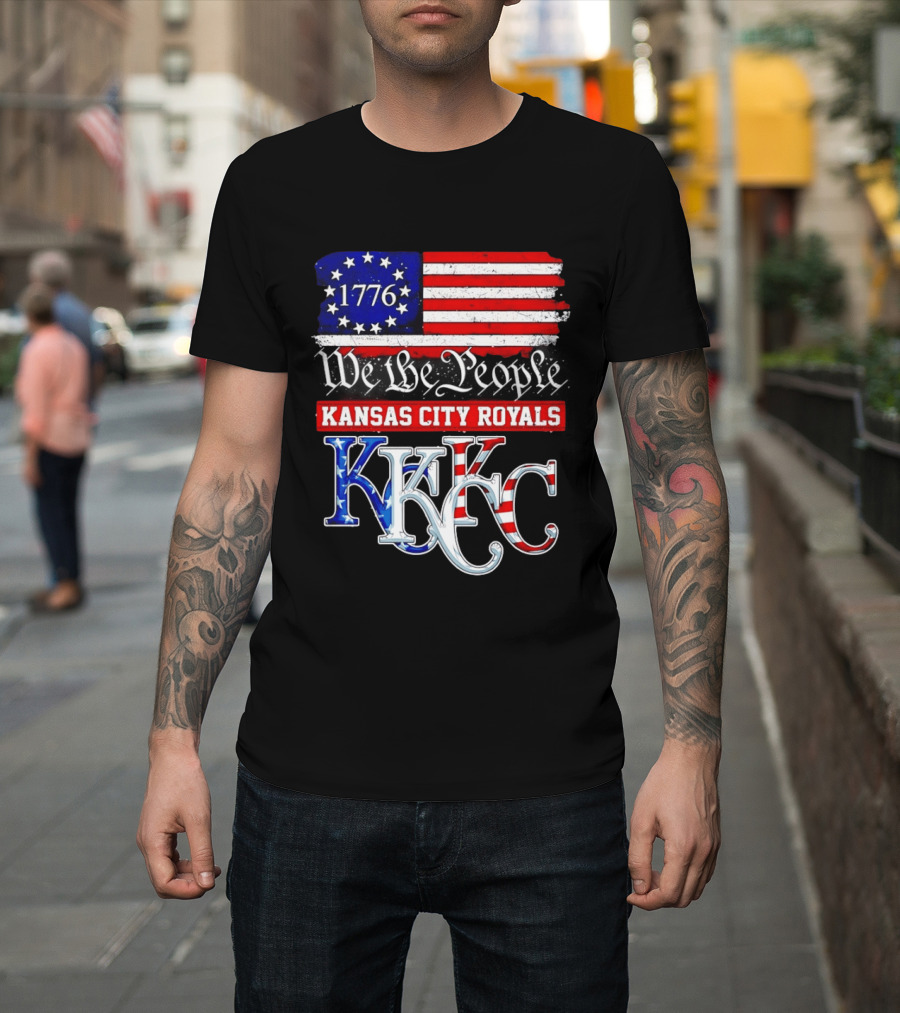 1776 We The People Kansas City Royals USA Flag KC T-Shirt