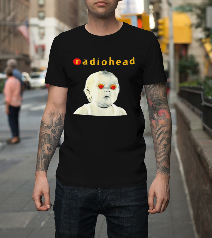 Radiohead Red Eyes Baby Face With Creepy Expression T-Shirt