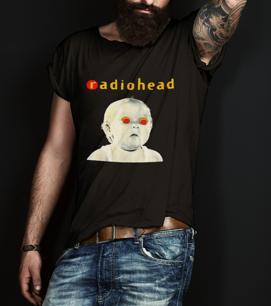 Radiohead Red Eyes Baby Face With Creepy Expression T-Shirt