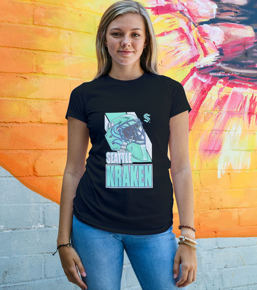 Seattle Kraken NHL Helmet Bucket Head Team T-Shirt