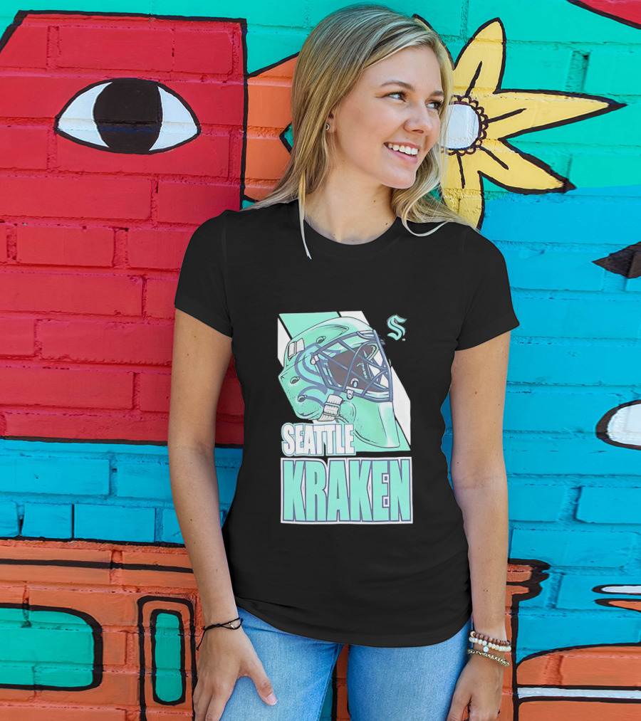 Seattle Kraken NHL Helmet Bucket Head Team T-Shirt