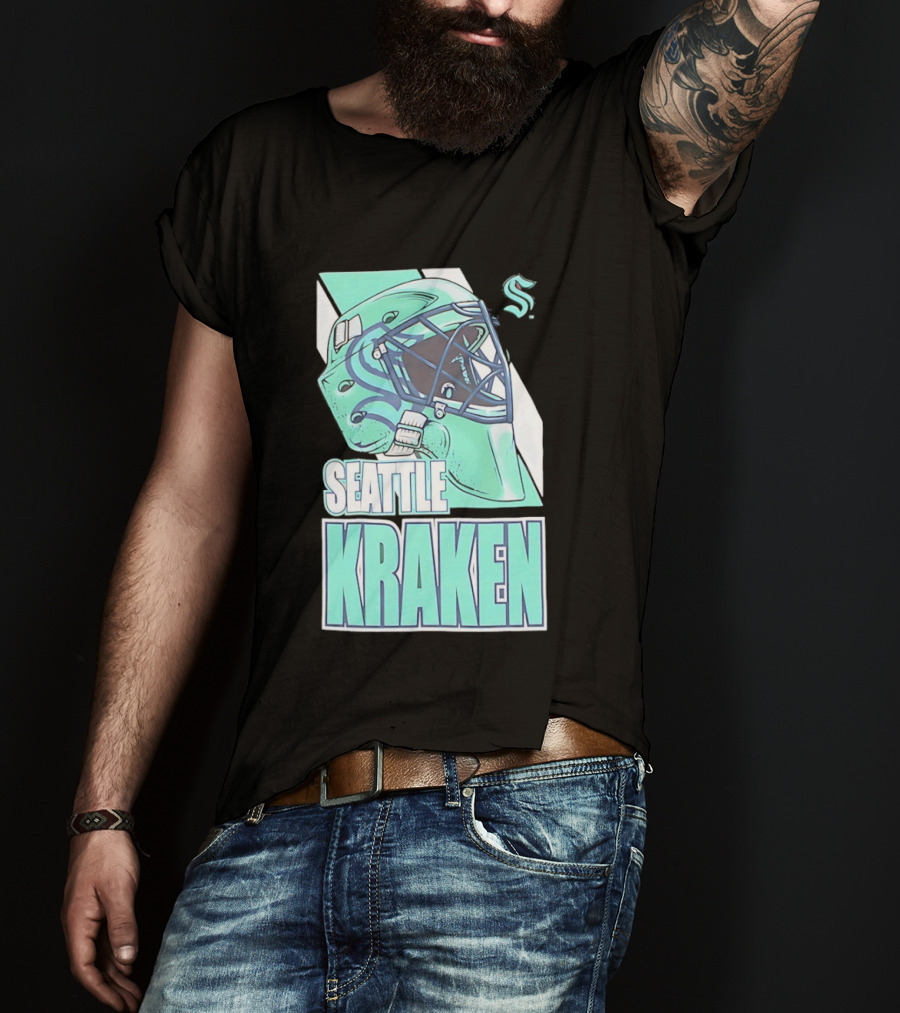 Seattle Kraken NHL Helmet Bucket Head Team T-Shirt
