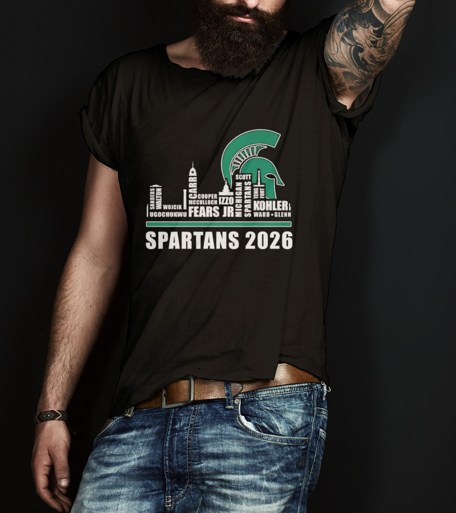 Michigan State Spartans Skyline 2026 Kohler Scott Fears Jr Walker T-Shirt