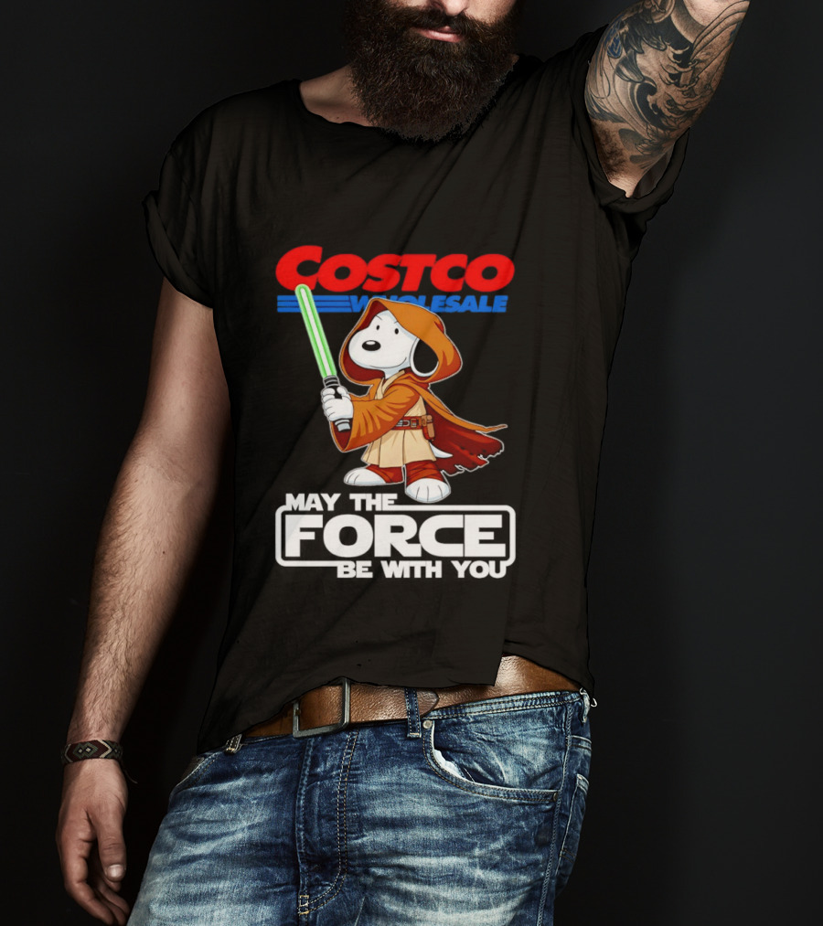 Snoopy Costco Wholesale May The Force Be With You Star Wars Jedi Lightsaber T-Shirt