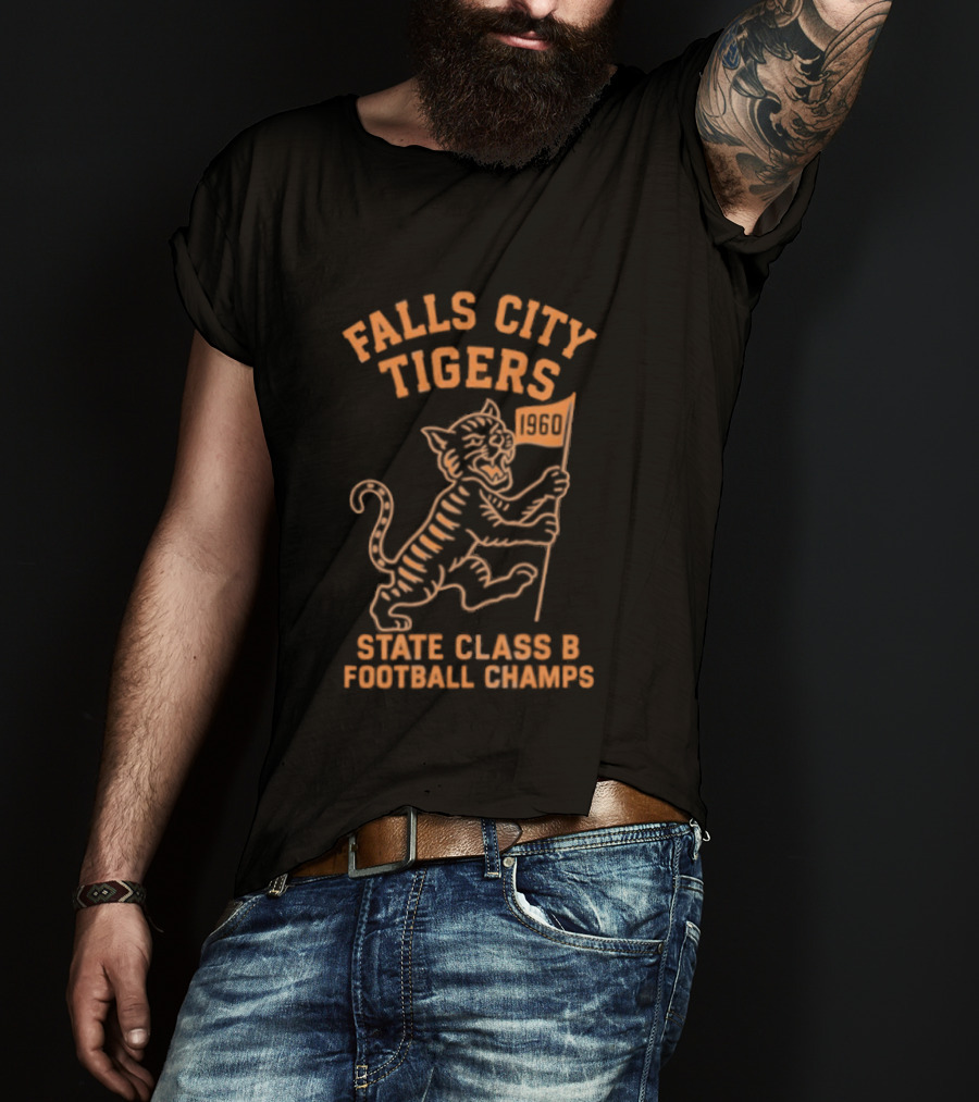 Falls City Tigers State Class B Football Champs Flag 1960 T-Shirt