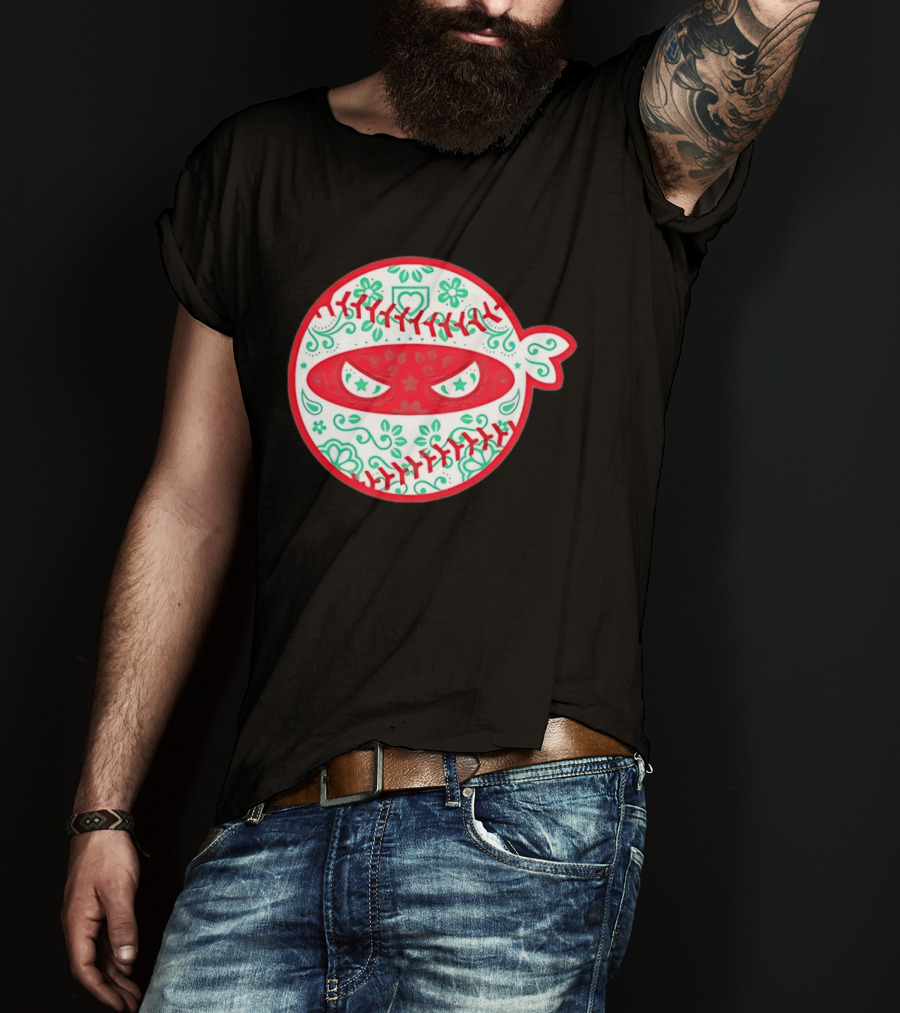 Pitching Ninja Mexico Baseball Dia De Los Muertos T-Shirt