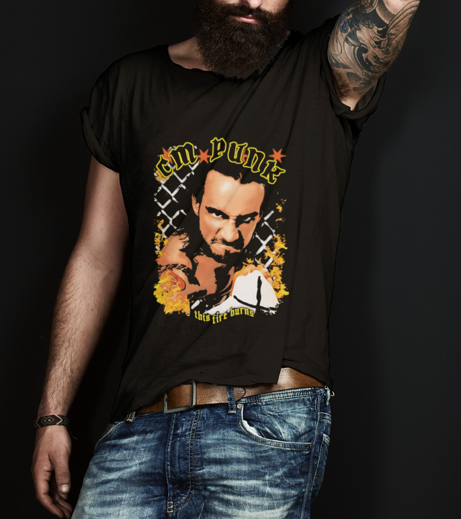 CM Punk This Fire Burns Wrestling T-Shirt