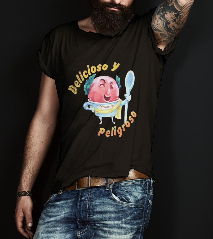 Delicioso Y Sabrosito Peligroso Helado Sonriente Dibujos Animados Cucharón T-Shirt