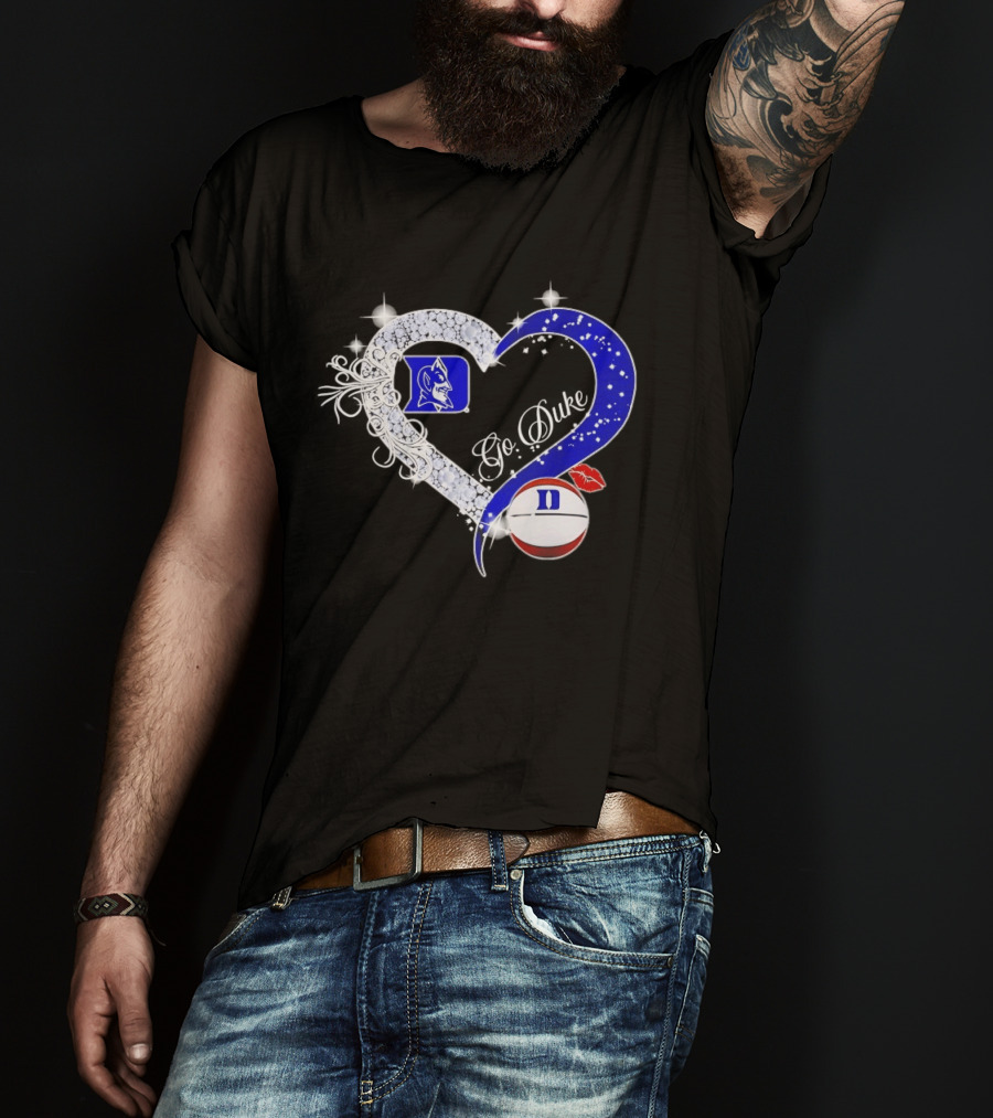 Diamond Heart Duke Blue Devils Basketball Fan Spirit T-Shirt