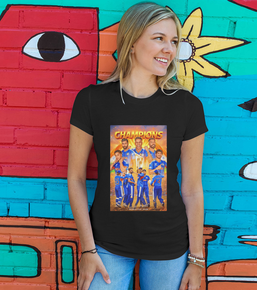 Champions India World Cup 2026 Cricket Celebration T-Shirt