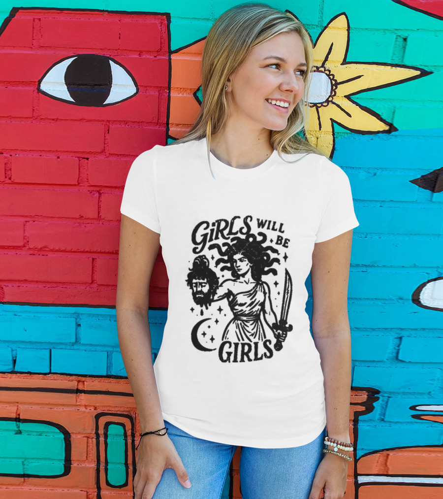 Girls Will Be Girls Medusa Holding Severed Head T-Shirt