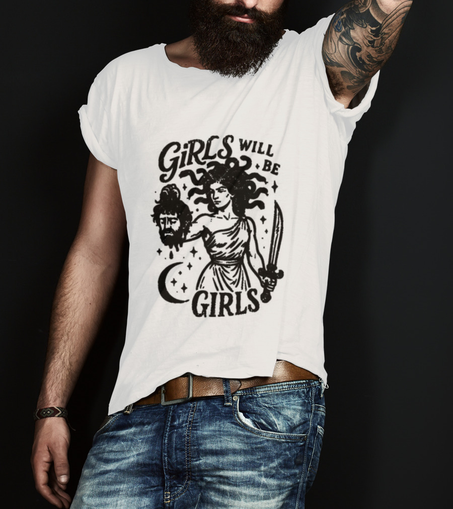 Girls Will Be Girls Medusa Holding Severed Head T-Shirt