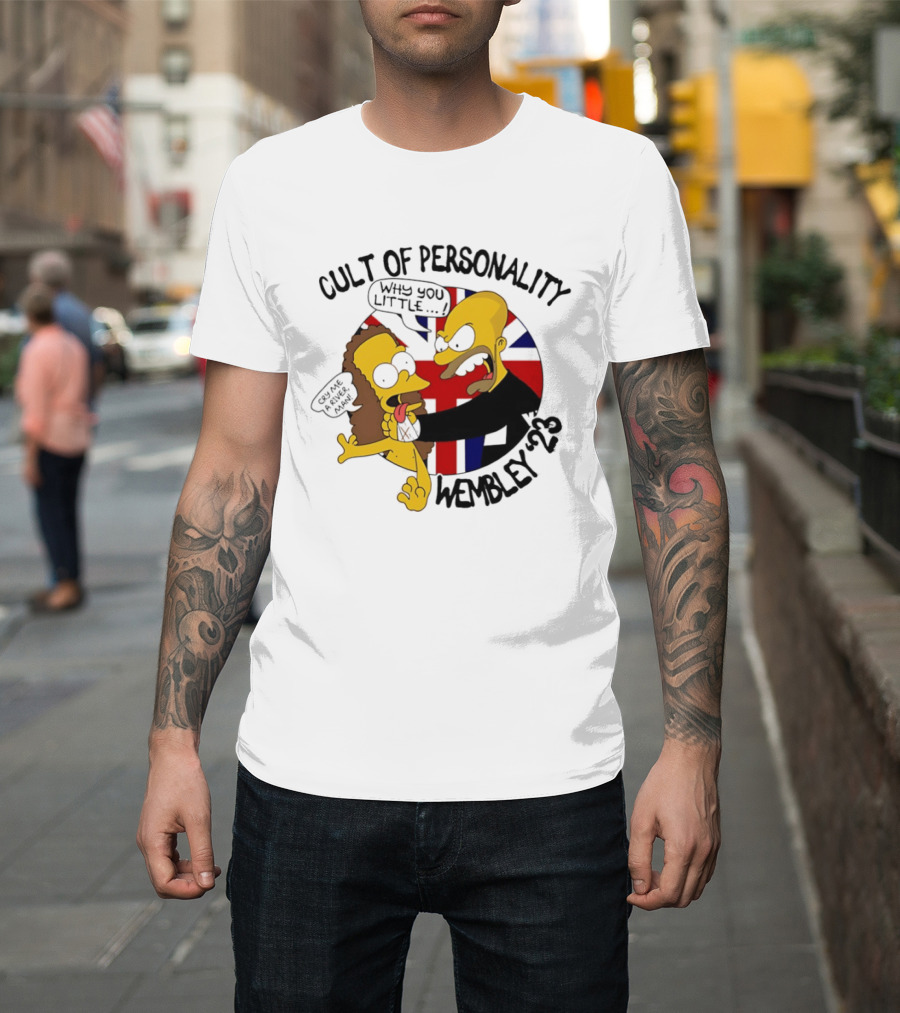 Cult Of Personality Wembley 2023 Cartoon "Why You Little" UK Flag T-Shirt