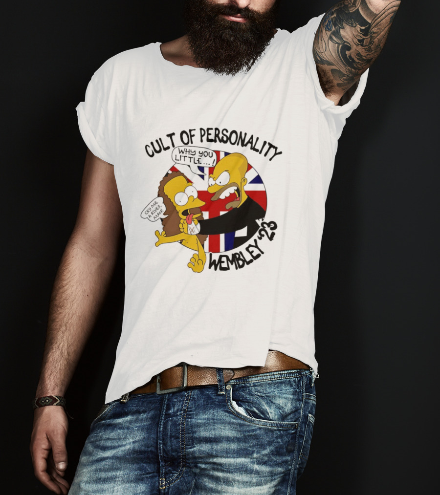 Cult Of Personality Wembley 2023 Cartoon "Why You Little" UK Flag T-Shirt